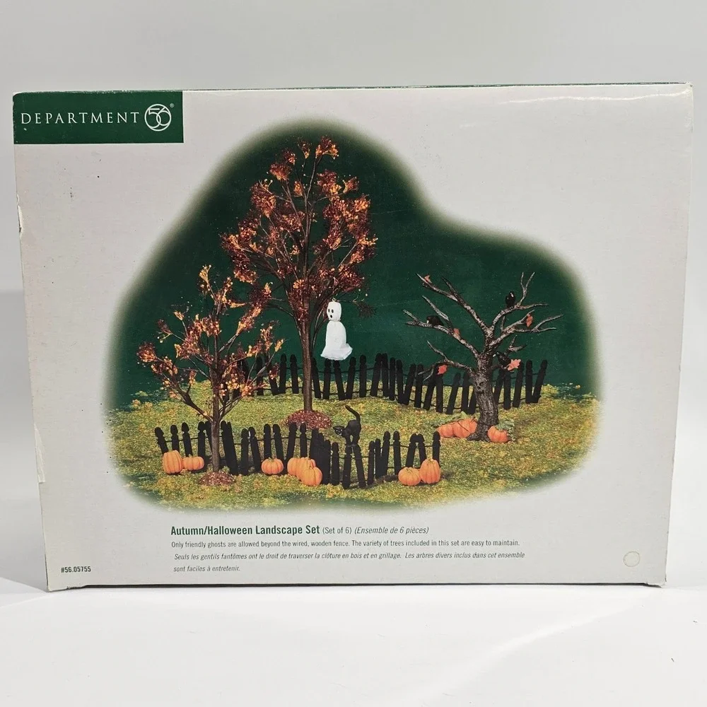 Department 56 Autumn Halloween Landscape Set 56.05755 Village Accessory 6 Piece